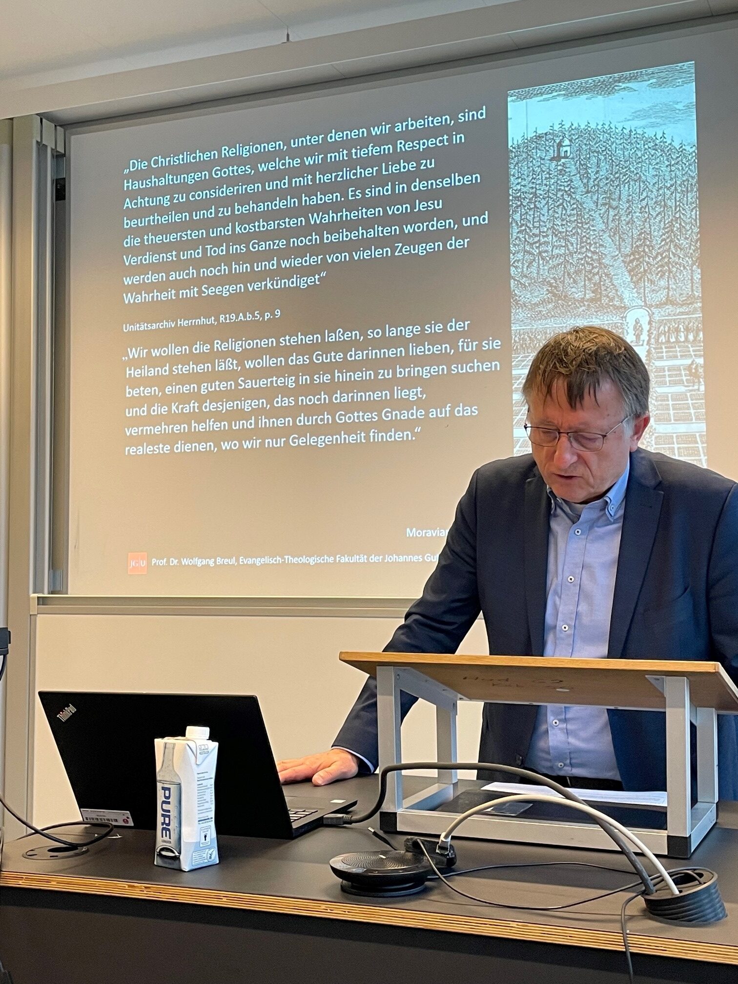 Prof. Dr. Wolfgang Breul beim Vortrag an der Theologischen Fakultät der Universität Kopenhagen (Foto Tine R. Reeh)